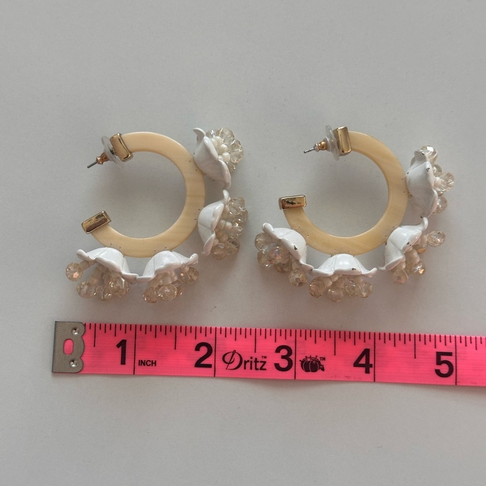 BaubleBar Floral Hoop Earrings - Picture 4 of 5